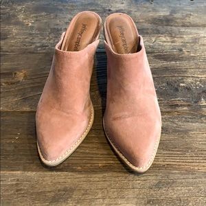 Jeffrey Campbell Favela suede mules.